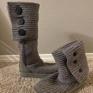 UGG® Classic Cardy Button Detailed Knit Boots